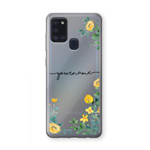 Gele bloemen: Samsung Galaxy A21s Transparant Hoesje