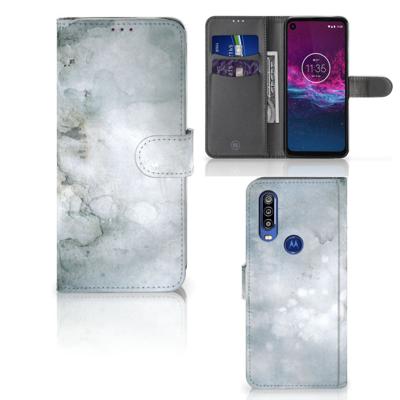 Hoesje Motorola One Action Painting Grey