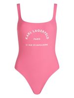 Karl Lagerfeld Rue St.Guillaume logo-print swimsuit - Rose