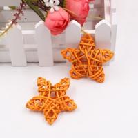 10 stuks 6cm kunstmatige stro bal DIY decoratie rotan sterren Christmas decor Home ornament Supplies (oranje)