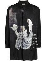 Yohji Yamamoto chemise à imprimé graphique - Noir - thumbnail