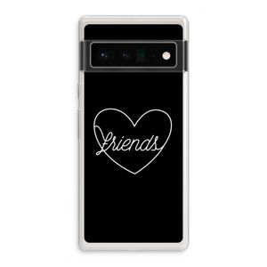 Friends heart black: Google Pixel 6 Pro Transparant Hoesje