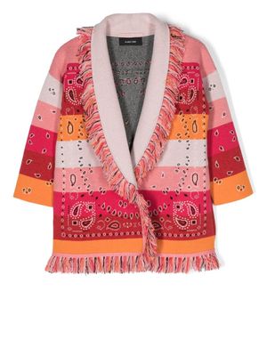 Alanui Kids cardigan rayé à motif cachemire - Rose