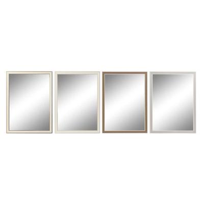 Wandspiegel DKD Home Decor Wit Bruin Grijs 56 x 2 x 76 cm (4 Stuks)