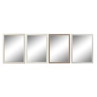 Wandspiegel DKD Home Decor Wit Bruin Grijs 56 x 2 x 76 cm (4 Stuks)
