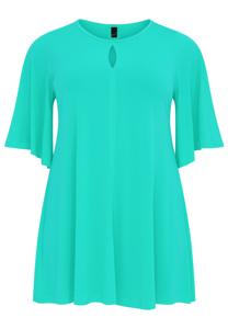 Yoek Tuniek wide bottom cirkelmouw | Turquoise | Maat 46/48