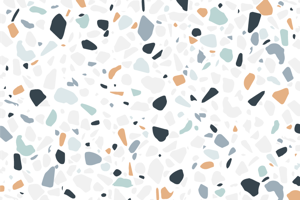 Mozaïek vinyl vloerkleed Witte en zwarte stenen