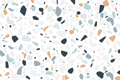 Mozaïek vinyl vloerkleed Witte en zwarte stenen