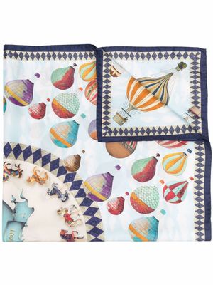 Aspinal Of London foulard en soie à imprimé graphique - Bleu