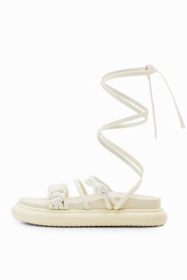 Sandalen strikbandje plateauzool - WHITE - 39