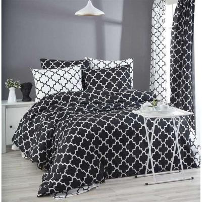 Beddengoedset - 1 dekbedovertrek 220 x 240 cm + 2 kussenslopen 60 x 60 cm - 100% versterkt katoen - Zwart