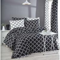 Beddengoedset - 1 dekbedovertrek 220 x 240 cm + 2 kussenslopen 60 x 60 cm - 100% versterkt katoen - Zwart