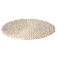 Secret de Gourmet Tafel Placemat - zeegras - wit - D35 cm - extra dik Secret de Gourmet Tafel Placemat - zeegras - wit - D35 cm - extra dik