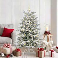 VidaXL Kunstmatige inklapbare kerstboom wit 150 cm pe en pvc