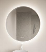 Gliss Design Athena ronde spiegel mat wit 60cm met verlichting en verwarming - thumbnail
