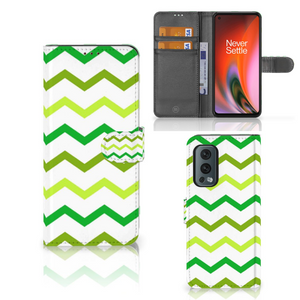 OnePlus Nord 2 5G Telefoon Hoesje Zigzag Groen