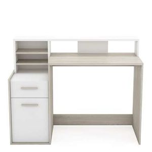 Demeyere bureau Delphi - 1 lade + 1 deur - wit - Leen Bakker