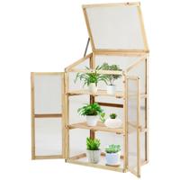Mini Tuinkas Houten Koude Kader Broeikas Buiten 3-Lagen Verhoogde Bloembak Bescherming Plank Ideaal 60 x 45 x 100 cm