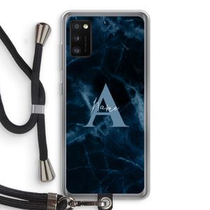 Midnight Marble: Samsung Galaxy A41 Transparant Hoesje met koord