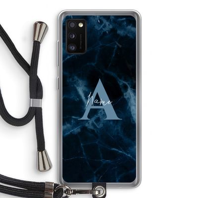 Midnight Marble: Samsung Galaxy A41 Transparant Hoesje met koord