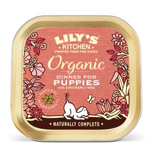 Lily's Kitchen Organic Dinner for Puppies Kip, Varkensvlees, Groente Puppy 150 g