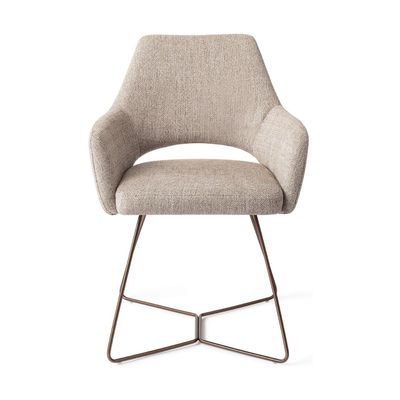 Jesper Home Yanai eetkamerstoel Biscuit Beach beehive rose