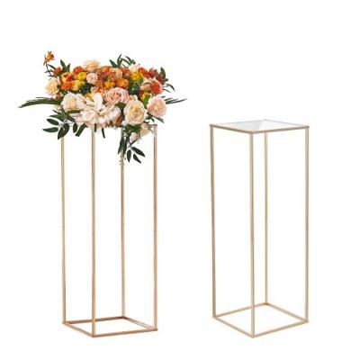 VEVOR Set van 2 vierkante bloemenkrukken 28 x 28 x 80 cm Bloemenstandaard IJzeren bijzettafel Moderne bloemenzuil Acryl laminaat plantenkruk Plantenstandaard Metalen standaard voor decoratie van bars Hotels Cafés