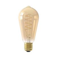 LED volglas Flex Filament Rustieklamp 220-240V 3.8W 250lm E27 ST64, Goud 2100K Dimbaar - Calex LED volglas Flex Filament Rustieklamp 220-240V 3.8W 250lm E27 ST64, Goud 2100K Dimbaar - Calex