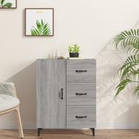 Dressoir 69,5x34x90 cm bewerkt hout grijs sonoma eikenkleurig