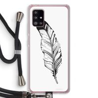 Pluim: Samsung Galaxy A51 5G Transparant Hoesje met koord