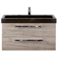 Seville Badmeubelset 100 cm - Craft Oak - Wastafel Lucca 1 Kraangat