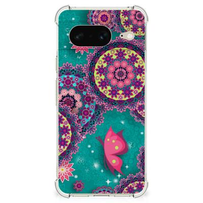 Google Pixel 8 Back Cover Cirkels en Vlinders Google Pixel 8 Back Cover Cirkels en Vlinders