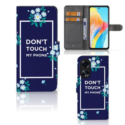 OPPO A98 5G Portemonnee Hoesje Flowers Blue DTMP OPPO A98 5G Portemonnee Hoesje Flowers Blue DTMP