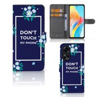 OPPO A98 5G Portemonnee Hoesje Flowers Blue DTMP