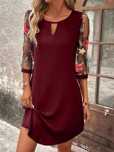 Loose Mesh Casual Dress With No