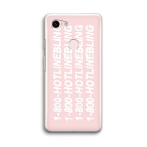 Hotline bling pink: Google Pixel 3 Transparant Hoesje