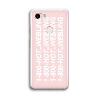 Hotline bling pink: Google Pixel 3 Transparant Hoesje