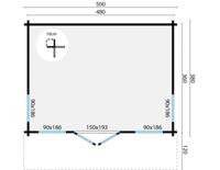 Blokhut - Tuinhuis Mia | 70 mm | grijs geïmpregneerd