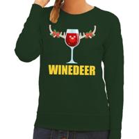 Foute kersttrui - sweater - groen - wijn - Winedeer - voor dames - kersttruien - Funny - Drank
