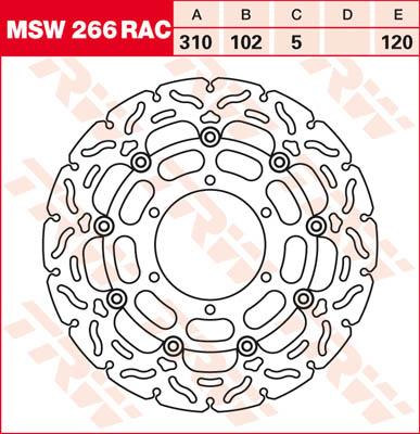 TRW Remschijf, remschijven voor de moto, MSW266RAC