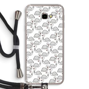 Zwanen: Samsung Galaxy J4 Plus Transparant Hoesje met koord
