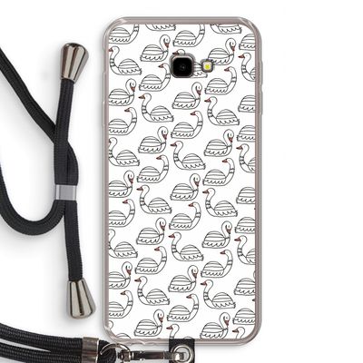 Zwanen: Samsung Galaxy J4 Plus Transparant Hoesje met koord