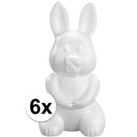 Piepschuim hobby vorm - 6x - haas/konijn - 24 cm - DIY knutsel figuren