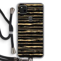 Gouden strepen: Pixel 4a Transparant Hoesje met koord