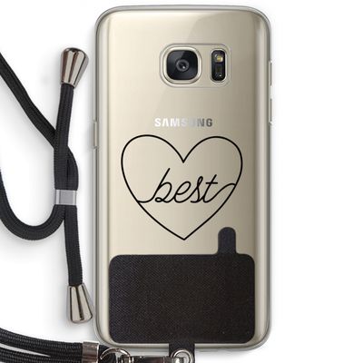 Best heart black: Samsung Galaxy S7 Transparant Hoesje met koord