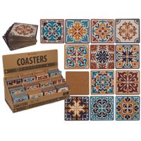 OOTB Onderzetter mozaïk kurk 9,5x9,5x0,5cm