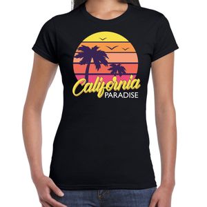 California zomer t-shirt / shirt California paradise zwart voor dames