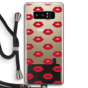 Lips: Samsung Galaxy Note 8 Transparant Hoesje met koord