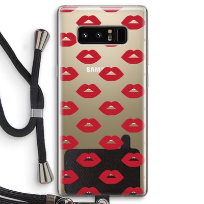 Lips: Samsung Galaxy Note 8 Transparant Hoesje met koord