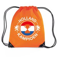 Holland kampioen beker nylon supporter rugzakje/sporttas oranje - EK/ WK voetbal / Koningsdag   -